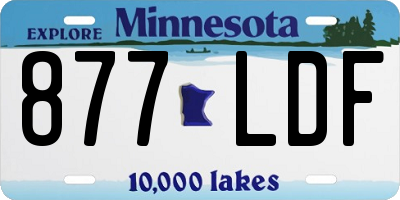 MN license plate 877LDF