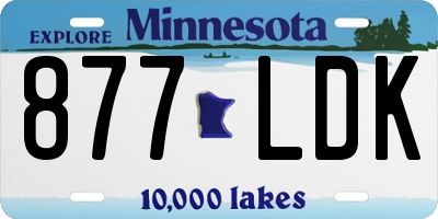 MN license plate 877LDK