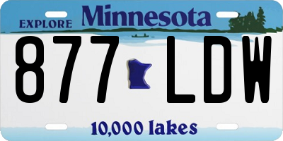 MN license plate 877LDW