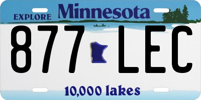 MN license plate 877LEC