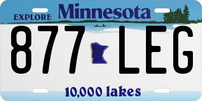 MN license plate 877LEG