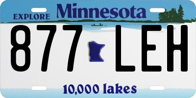 MN license plate 877LEH