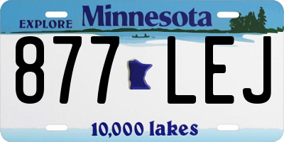 MN license plate 877LEJ