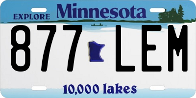 MN license plate 877LEM