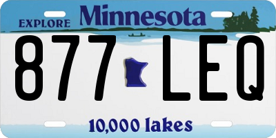 MN license plate 877LEQ