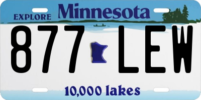 MN license plate 877LEW