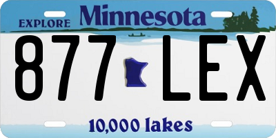 MN license plate 877LEX