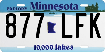 MN license plate 877LFK