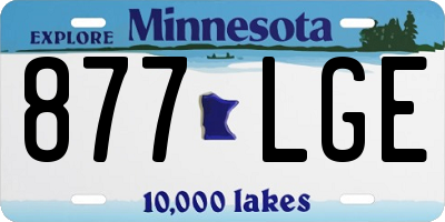 MN license plate 877LGE