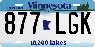 MN license plate 877LGK