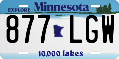 MN license plate 877LGW