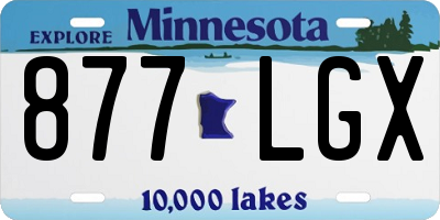 MN license plate 877LGX