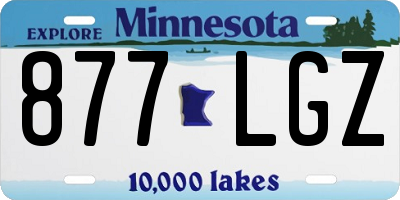 MN license plate 877LGZ