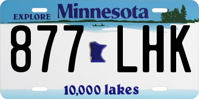 MN license plate 877LHK