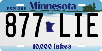 MN license plate 877LIE