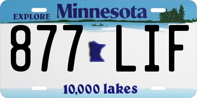 MN license plate 877LIF