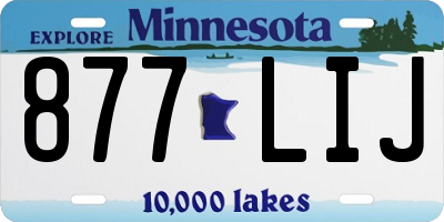 MN license plate 877LIJ