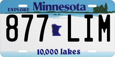 MN license plate 877LIM