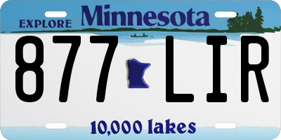 MN license plate 877LIR