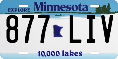 MN license plate 877LIV