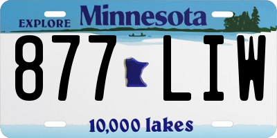 MN license plate 877LIW