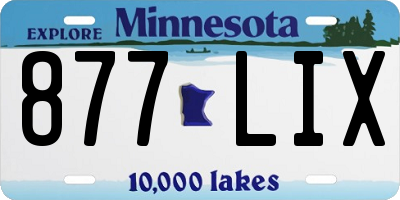 MN license plate 877LIX