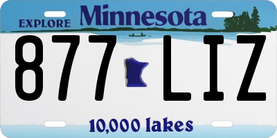 MN license plate 877LIZ