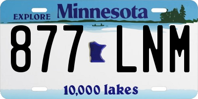 MN license plate 877LNM