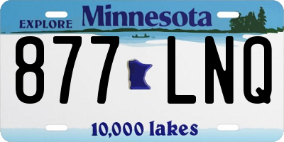 MN license plate 877LNQ