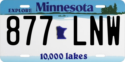 MN license plate 877LNW