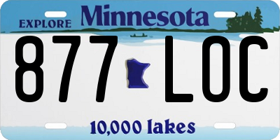 MN license plate 877LOC