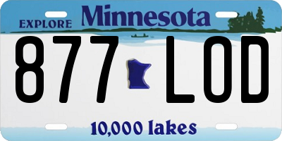 MN license plate 877LOD