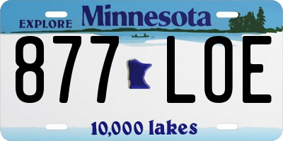 MN license plate 877LOE