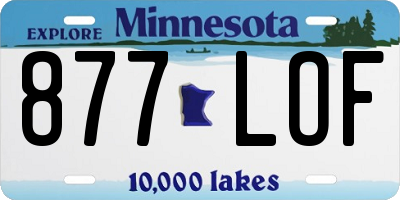 MN license plate 877LOF