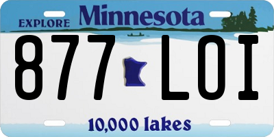 MN license plate 877LOI