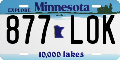 MN license plate 877LOK
