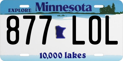 MN license plate 877LOL