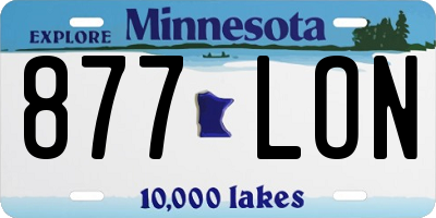 MN license plate 877LON