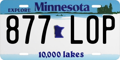 MN license plate 877LOP