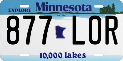 MN license plate 877LOR