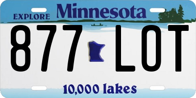 MN license plate 877LOT