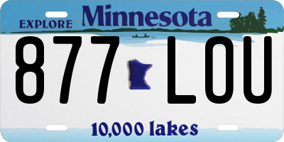 MN license plate 877LOU