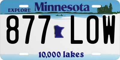 MN license plate 877LOW