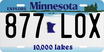 MN license plate 877LOX