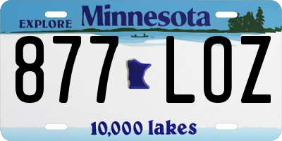 MN license plate 877LOZ