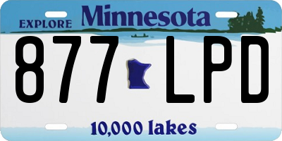 MN license plate 877LPD