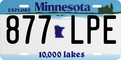 MN license plate 877LPE
