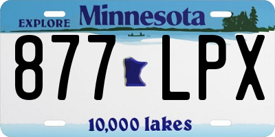 MN license plate 877LPX