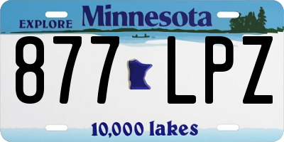 MN license plate 877LPZ