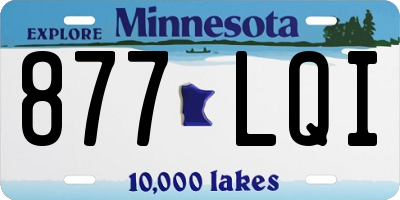 MN license plate 877LQI
